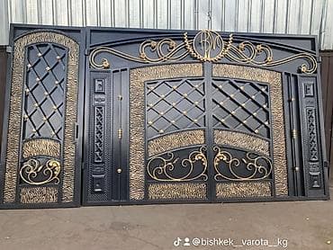 Кованые металлические ворота с калиткой - Материал: сталь