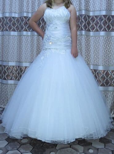 Свадебные платья: 1. Модель рыбка, белое, размер 40-42, если