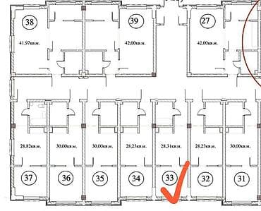 квартипа: 1 комната, 28 м², Элитка, 3 этаж, ПСО (под самоотделку) — 2