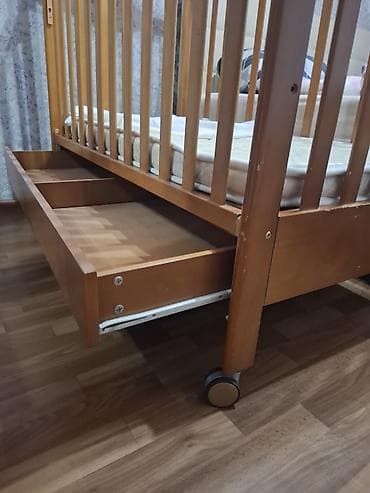 милана: Детская кровать 0+дерево 100% матрас намотрасник пуховые одеяло+ — 3