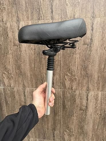 Велосипеддер: НОВОЕ Велосипедное седло с амортизатором и подседельным штырем ОСТАТОК — 1