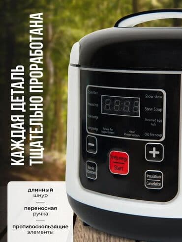 Автомобильная мультиварка объемом 2 литра с 8 функциями. Подходит для