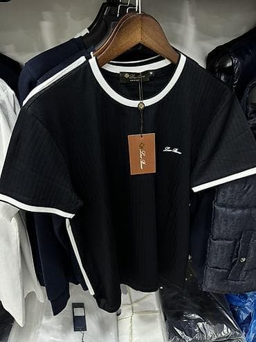pull bear: Мужская футболка, L, XL, 3XL, Loro Piana, Новый, цвет - Белый, Самовывоз — 2