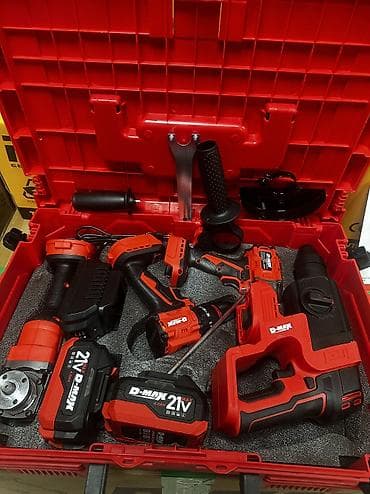 Аккумуляторный набор инструментов D-MAX 21V Состав комплекта в кейсе