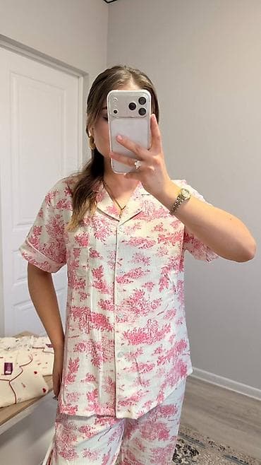 Женские пижамные комплекты с коротким рукавом тройка