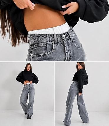 baggy: Джинсы, Карго, Турция, Высокая талия, Вареные, S, XS — 4