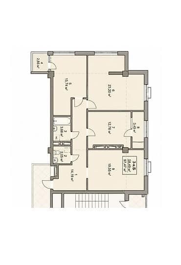 делать: 3 комнаты, 97 м², Элитка, 7 этаж, Готовая ПСО (под самоотделку) — 2