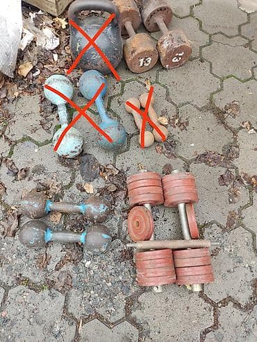 solutions upper: Продаю гантели и гирю гантели разборные пара вес примерно 10.5-11кг — 1