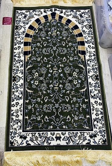 ковры: Жайнамаз, Новый, Ковролин для мечети, цвет - Зеленый — 1