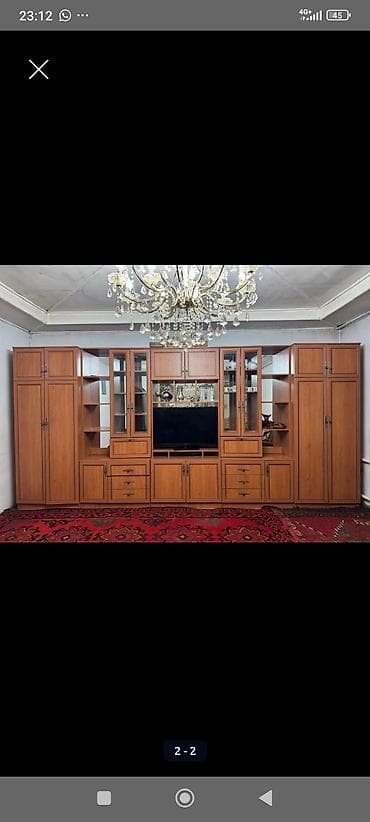 стеновые рейки: Стенка-шкаф, Тип стенки-шкафа: Модульная, Для зала, Особенности: С отделением под телевизор — 1