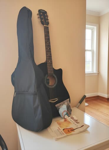 Акустическая гитара Kamoer, черная, корпус форм‑фактора дредноут с