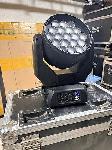 лед лампа h1: Поворотная светодиодная голова (wash/beamb) с матрицей из 19 линз — 1