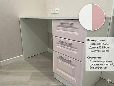 детские письменные столы: Детская гарнитура, Б/у, Для девочки, цвет - Розовый — 2
