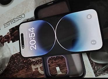 IPhone 14 Pro, Б/у, 128 ГБ, Черный, Защитное стекло, 100 %