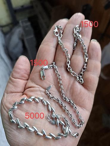 Серебряные браслеты, 925 проба. Три модели со стальными at lalafo.kg Серебряные браслеты, 925 проба. Три модели со стальными