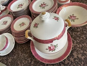 Аксессуары для кухни: Столовый сервиз “Роза” ГДР на 12 персон в идеальном состоянии — 3