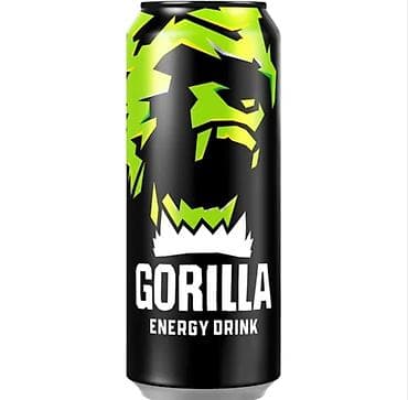 Энергетический напиток Gorilla в стильной черной банке с ярким