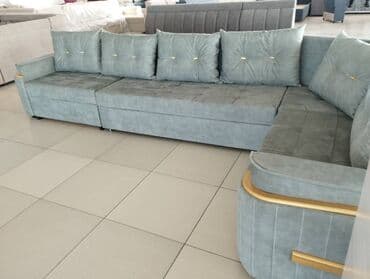 мебель бишкек: Угловой диван, C подушками, Трехместный — 8