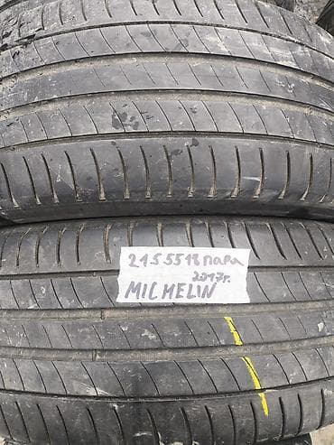 Шины и диски: Шины 215 / 55 / R 18, Лето, Б/у, Пара, Легковые, Michelin — 1