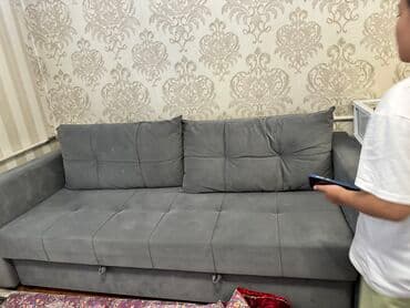 диваны кожаные бу: Раскладной диван, Б/у — 3