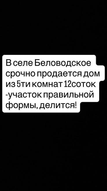 Жер тилкелери: Дом в селе Беловодское - Планировка: 5 комнат - Земельный участок: 12 — 1