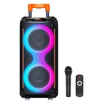 Наушники: Портативная Bluetooth караоке колонка ZQS8263 с микрофоном и пультом — 4