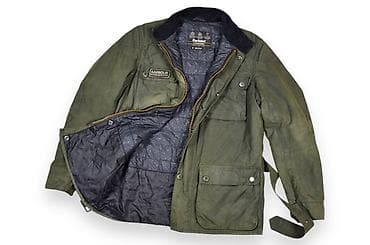 Жеке буюмдар: Barbour International — культовая вощёная мото‑куртка. Размер L — 3