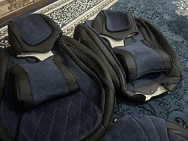 ткань авто: Чехлы С подушкой, цвет - Синий, Б/у, Самовывоз, Платная доставка — 1