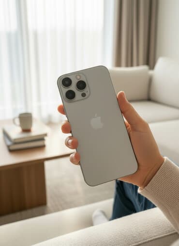 IPhone 15 Pro Max, Б/у, 256 ГБ, Серебристый, Коробка, Кабель, 85 %