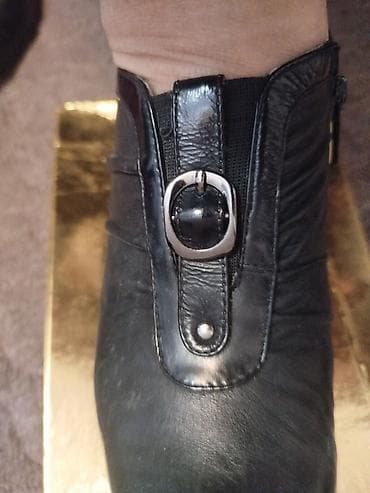 Ботинки и ботильоны: Женские ботильоны на каблуке, чистая кожа снаружи и внутри, фирма — 3