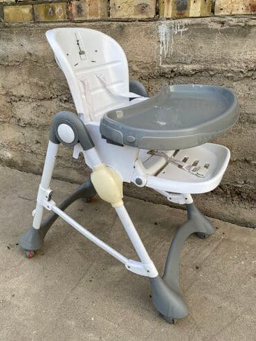 стульчик для кормления skillmax: Стульчик для кормления, Б/у, Skillmax, Пластик, Другой вид, цвет - Белый, Самовывоз — 1