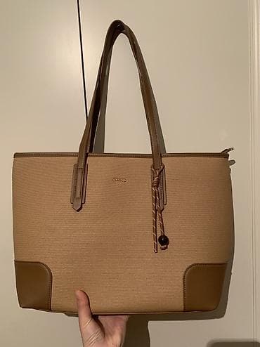 Кошельки, портмоне: Сумка-шоппер Bagco, бежево‑карамельный цвет. - Материал: гладкая — 2