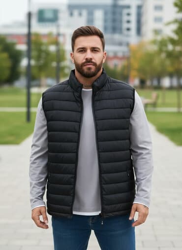 продаю связи с переездом: Мужские утепленные жилеты и вафельный халат 1) Утепленный мужской — 1