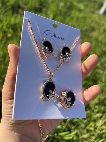 фурнитуру для бижутерии: Дубайская бижутерия💎 Набор украшений Gulkina с черным овалом и — 5