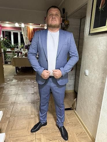 одежда акацуки: Мужской костюм-двойка в тонкую полоску. - Цвет — 2