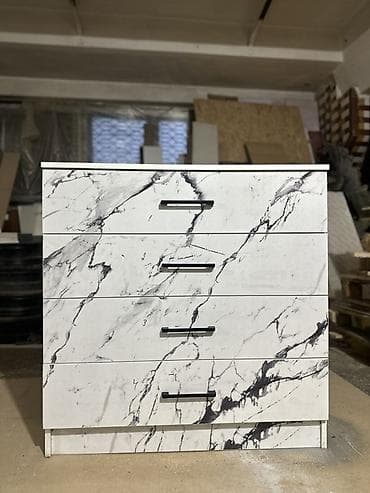 Кийим үчүн комод, Күзгүсүз, ЛДСП, түсү - Ак — 1