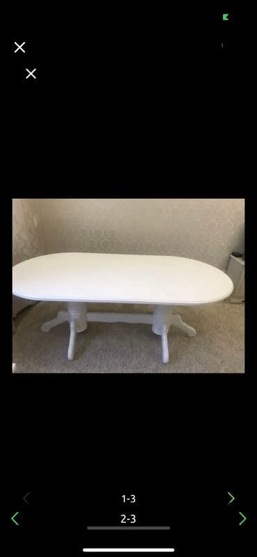 белый стол: Стол, состояние идеальное, длина 2 метра — 3