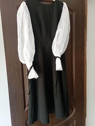 Платье черное с контрастными пышными рукавами продаю срочно - — 4