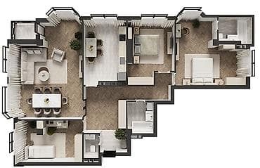 4 bedroom: 4 комнаты, 145 м², Элитка, Готовая ПСО (под самоотделку) — 2