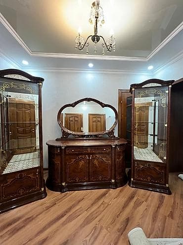 Гарнитур для зала, Б/у, Тумба под ТВ, МДФ, Самовывоз, цвет - Коричневый