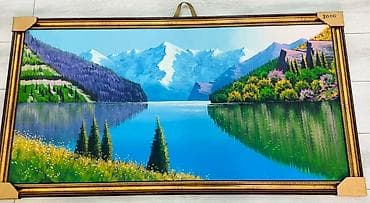 Декор жана интерьер: 🏞️ Большая интерьерная картина в золотой раме ✨ Живописный горный — 1