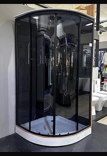 домашний душ: Душевая кабина Полукруглая, Размер: 215 x 90 см — 1