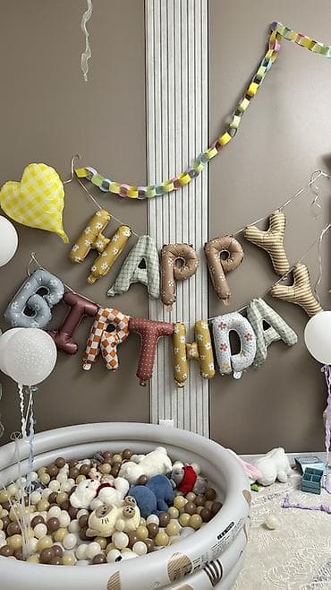 plaud note: Набор декора для дня рождения - Объёмная гирлянда Happy Birthday из — 2