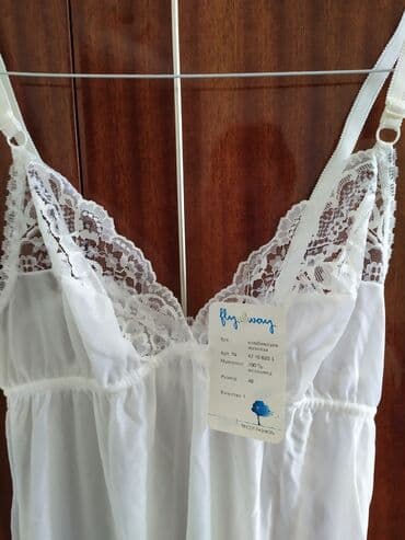 белая ночная сорочка: Пеньюар, Вискоза, Средняя модель, Германия — 16