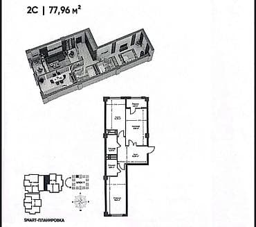 3 комнаты, 99 м², Элитка, 15 этаж, ПСО (под самоотделку) — 3