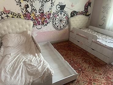 Детская односпальная кровать, Новый, Для девочки, Для мальчика, С матрасом, С бортиком