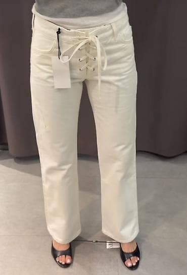 джинсы zara: Джинсы, Прямые, Zara, Средняя талия, Стрейч, S — 3