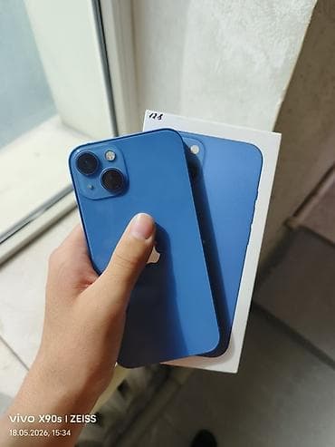 IPhone 13, Б/у, 128 ГБ, Синий, Коробка, 74 %