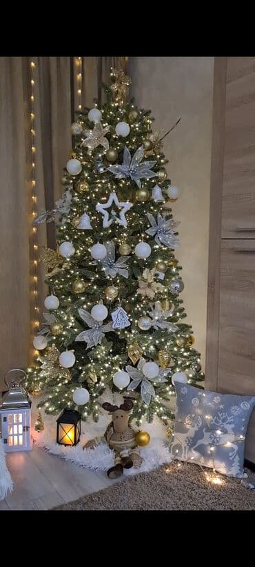 дерево из бисера: Продаю Искусственная новогодняя ель б/у, без герлянды и игрушек! — 1