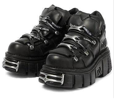 Готические/техно-ботинки на массивной платформе - Цвет: чёрный -